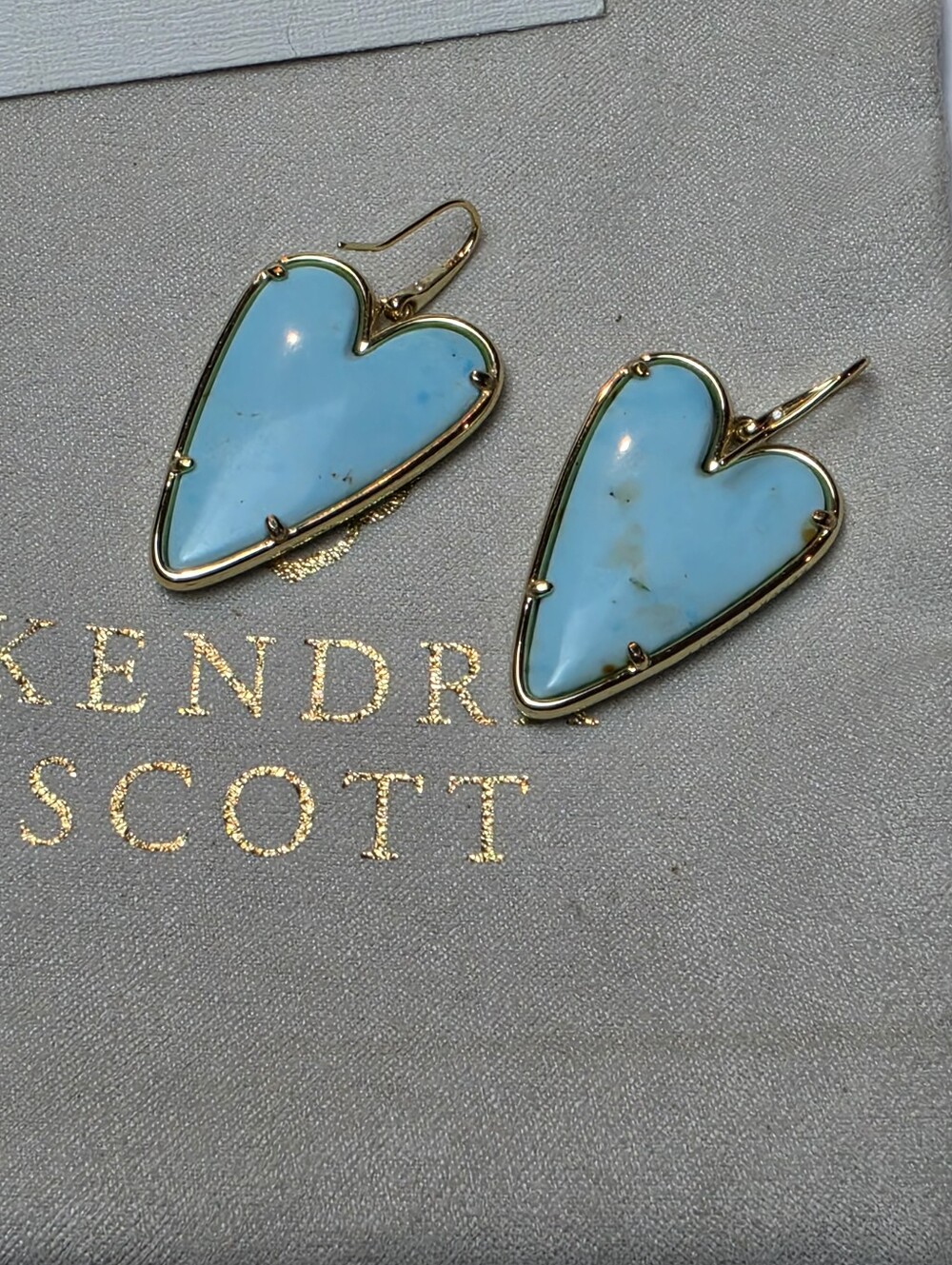 Kendra Scott Ansley Drop Earring in Light Blue Turquoise Magnesite New - Picture 5 of 8